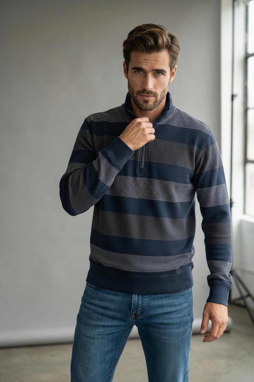 Engineered Stripe Sweat